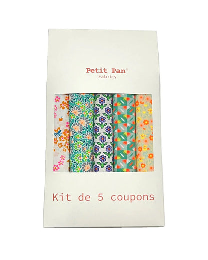 Petit Pan Calendula Cotton Coupon Kit, Green (Set of 5)
