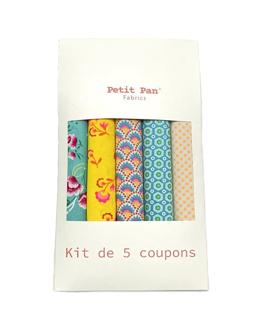 Petit Pan Elytis Cotton Coupon Kit, Crystalline (Set of 5)