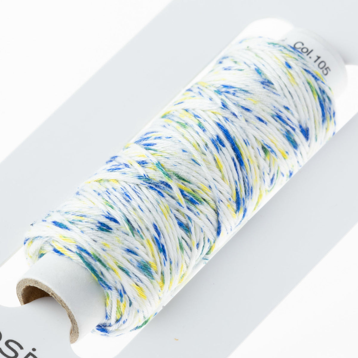 Cosmo Hidamari sashiko thread cone in Shaved Ice Blue Yellow – view 3