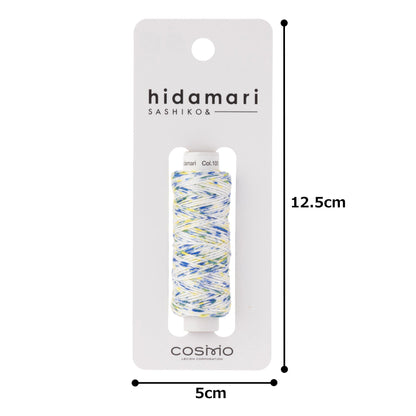 Cosmo Hidamari sashiko thread cone in Shaved Ice Blue Yellow – view 4