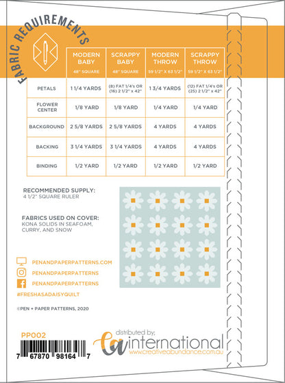 Fresh as a Daisy Quilt Kit – Pen + Paper Designs – Devonstone Solids_ Two Colourways