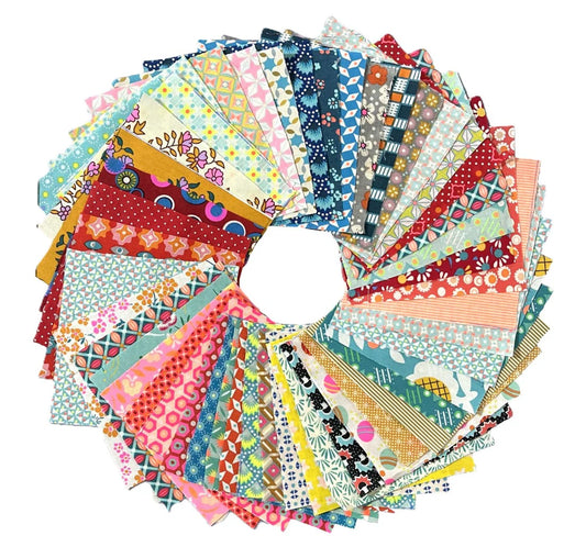 Petit Pan Kit of 50 Cotton Squares, Mixed Colours (10 x 10cm)