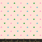 Peach fabric with scattered hearts – Best Day Ever by Melody Miller Ruby Star Society