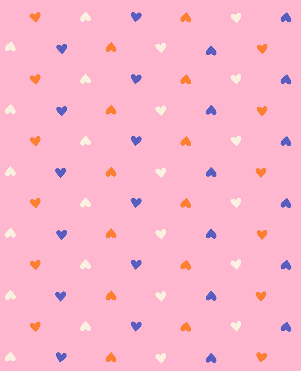 Pink fabric with scattered hearts – Best Day Ever by Melody Miller Ruby Star Society