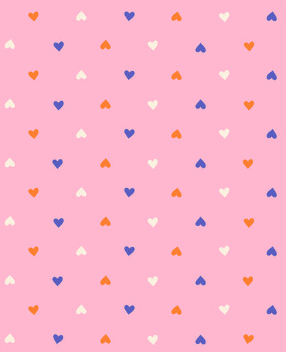 Pink fabric with scattered hearts – Best Day Ever by Melody Miller Ruby Star Society