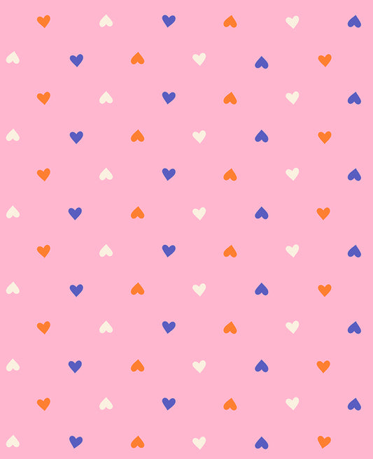 Pink fabric with scattered hearts – Best Day Ever by Melody Miller Ruby Star Society