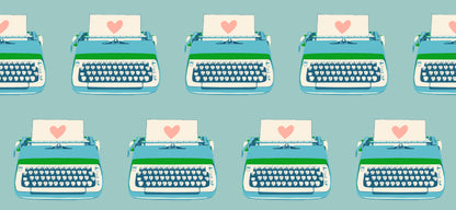 Turquoise fabric with scattered hearts – Best Day Ever by Melody Miller Ruby Star Society