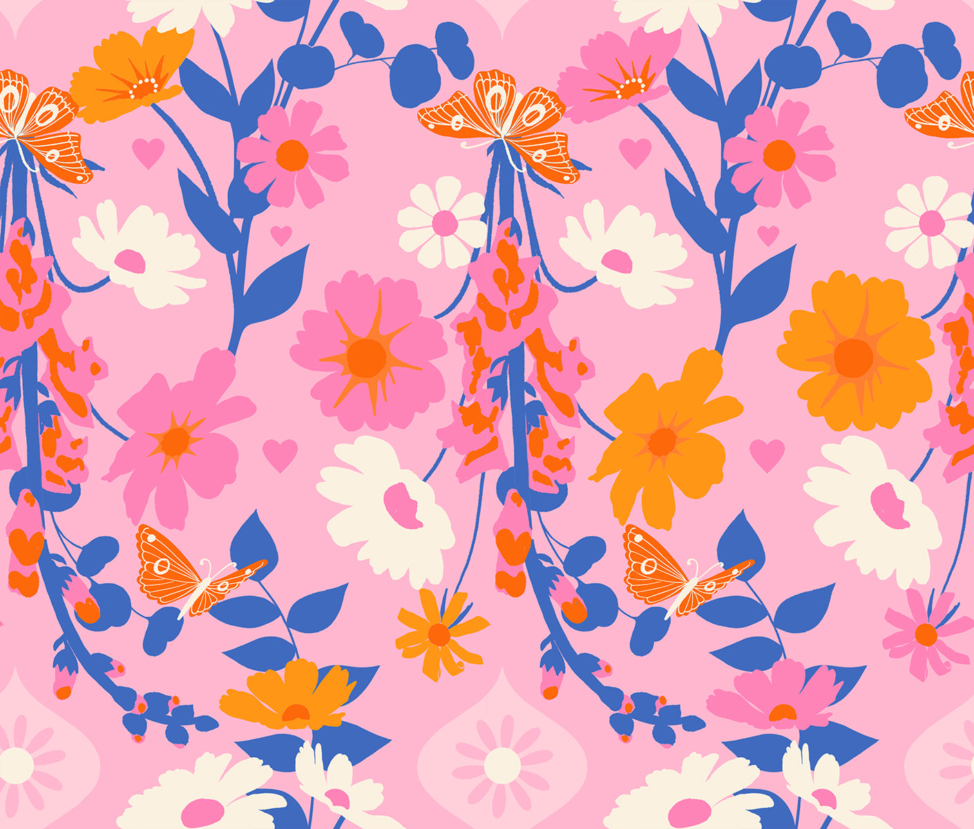 Pink floral fabric with foxgloves – Best Day Ever by Melody Miller Ruby Star Society