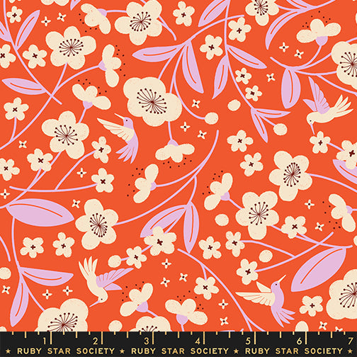 Persimmon – Persimmon Blossoms – Warm Red – Ruby Star Society (RS1121 12)