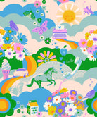 Green fabric with retro icons – Best Day Ever main print by Melody Miller Ruby Star Society