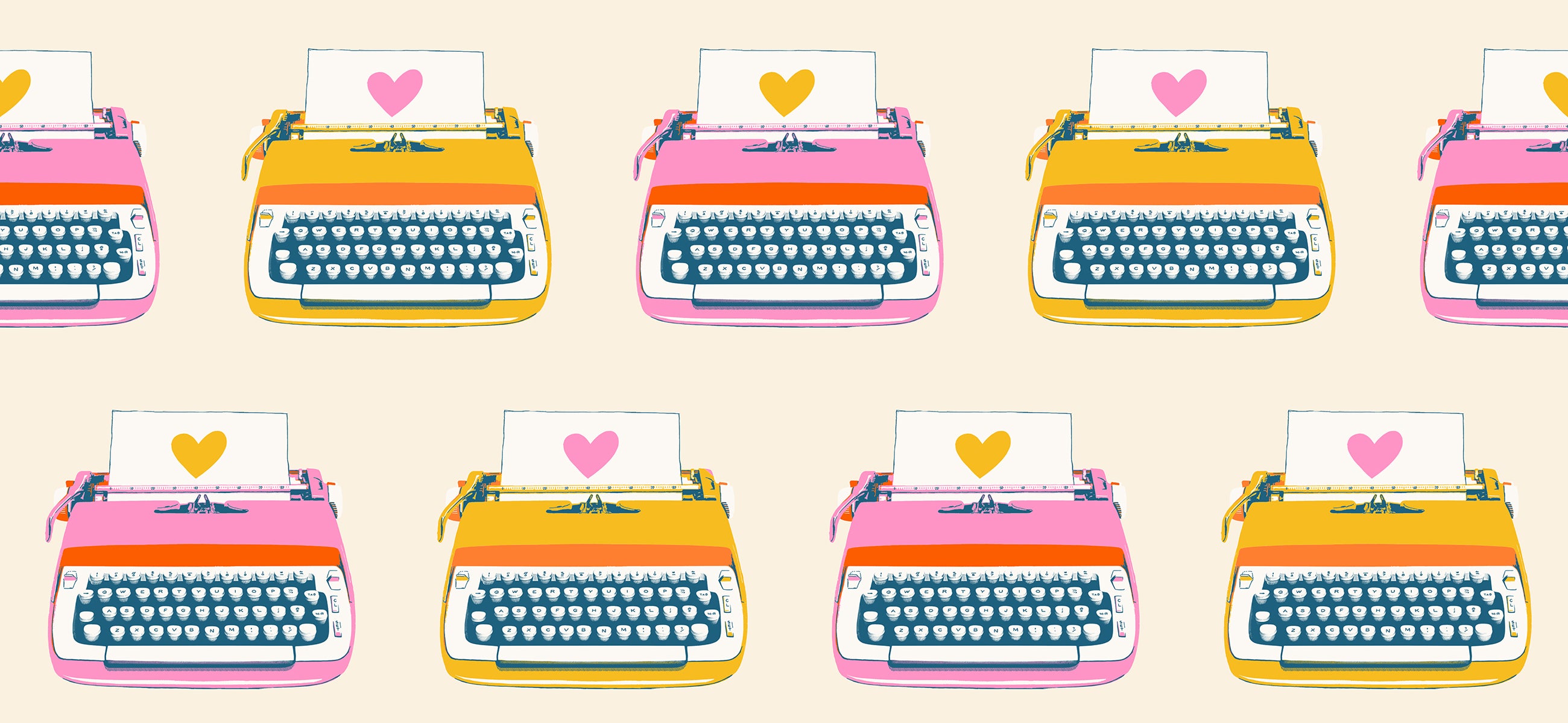 Cream fabric with vintage typewriters – Best Day Ever by Melody Miller Ruby Star Society