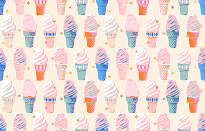Cream fabric with metallic ice cream cones – Best Day Ever by Melody Miller Ruby Star Society