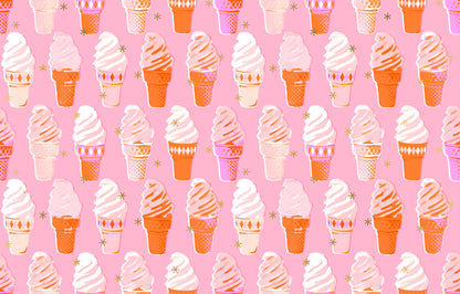 Pink fabric with metallic ice cream cones – Best Day Ever by Melody Miller Ruby Star Society