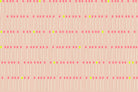 Meet Your Match in Peach Blossom Ruby Star Linen by Ruby Star Society — rows of matchsticks with neon tips on a soft blush peach ground