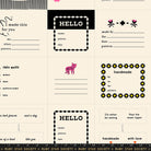 Close up of the 1-800-Calico Thanks I Made This label panel in Black