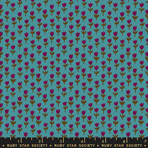 1-800-Calico Tulips Storytime by Alexia Marcelle Abegg for Ruby Star Society with ruler
