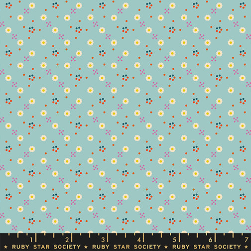 1-800-Calico Bandana Saltwater by Alexia Marcelle Abegg for Ruby Star Society with ruler