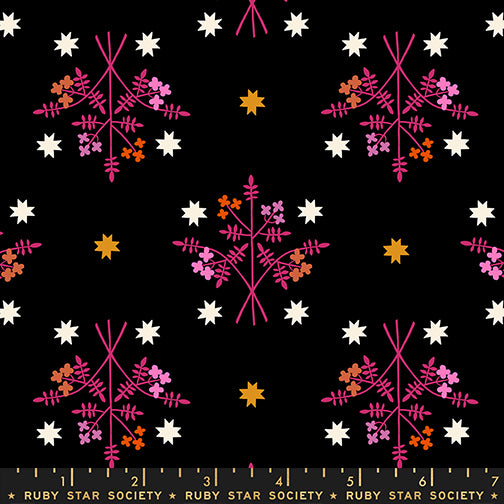 1-800-Calico Bouquet Black by Alexia Marcelle Abegg for Ruby Star Society with ruler