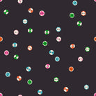 Buttons in Soft Black quilting cotton by Ruby Star Society — a cheerful scatter of buttons in every shape and shade on Ruby Star's signature soft black