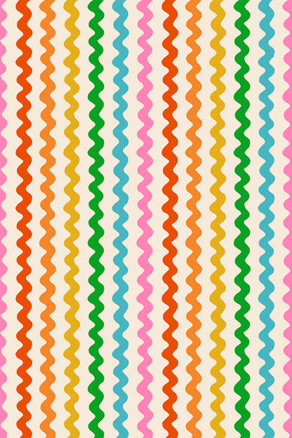 Ric Rac in Shell quilting cotton by Ruby Star Society — wavy little rows of ric rac braid marching across the cloth on a soft blush pink