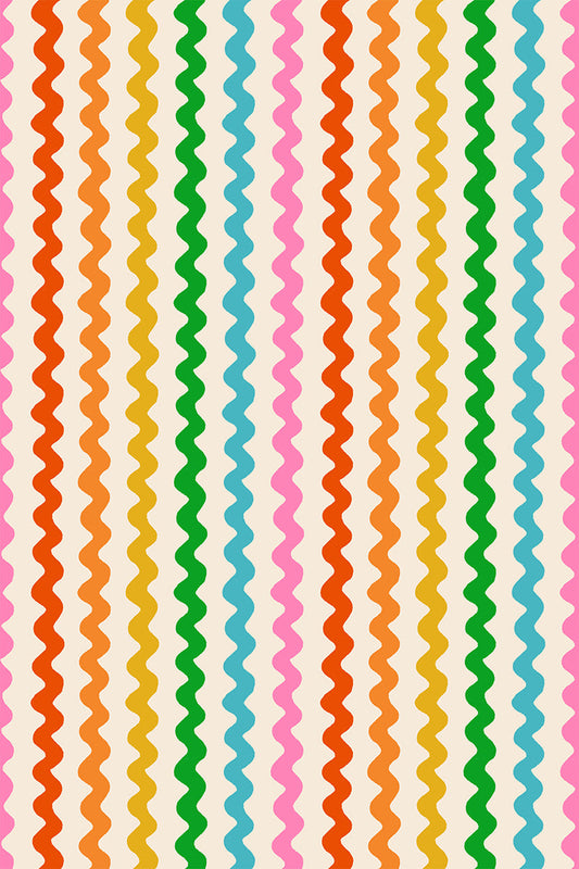 Ric Rac in Shell quilting cotton by Ruby Star Society — wavy little rows of ric rac braid marching across the cloth on a soft blush pink
