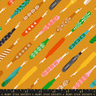 Seam Rippers in Honey quilting cotton by Ruby Star Society — tossed seam rippers on a golden honey yellow — pattern repeat