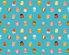 Thimbles in Turquoise quilting cotton by Ruby Star Society — thimbles tumbling every which way in bright on a bright turquoise