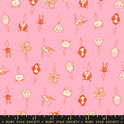 Thread Charms in Posy quilting cotton by Ruby Star Society — tiny thread charms on a warm pink — pattern repeat