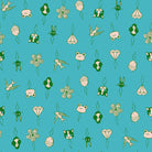Thread Charms in Turquoise quilting cotton by Ruby Star Society — tiny thread charms on a bright turquoise