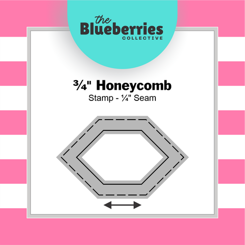 Patchwork stamp - ¾" Honeycomb Stamp - ¼" Seam