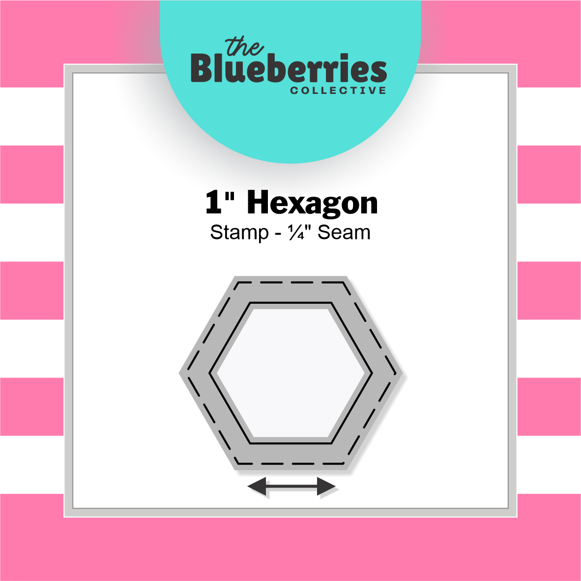 Patchwork Stamp - 1" Hexagon Stamp - 1/4" Seam