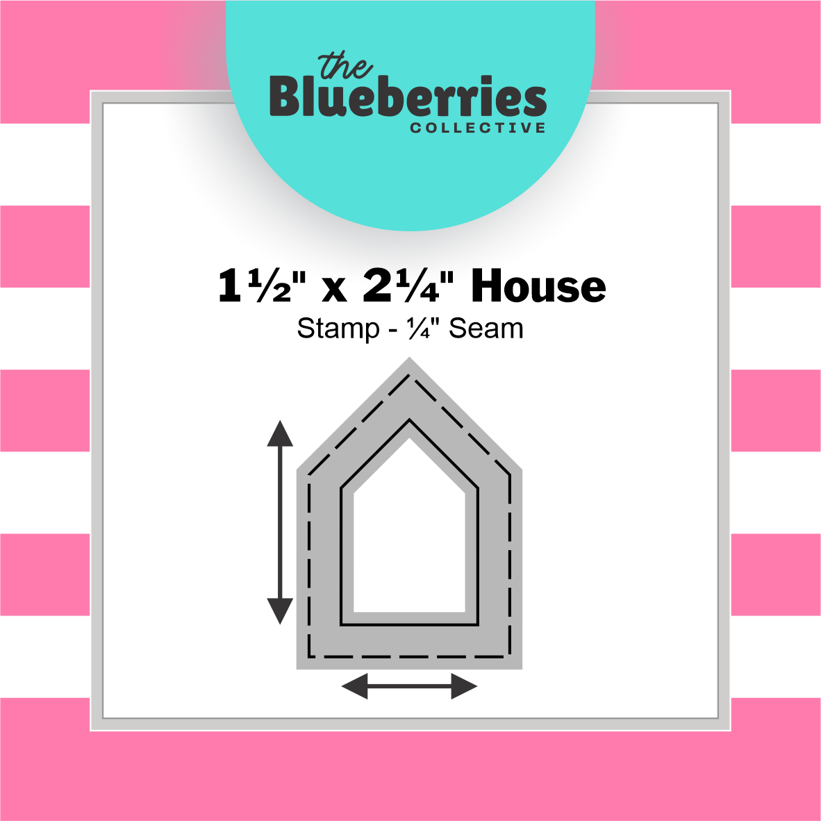 Patchwork stamp - 1½" x 2¼" House Stamp - ¼" Seam