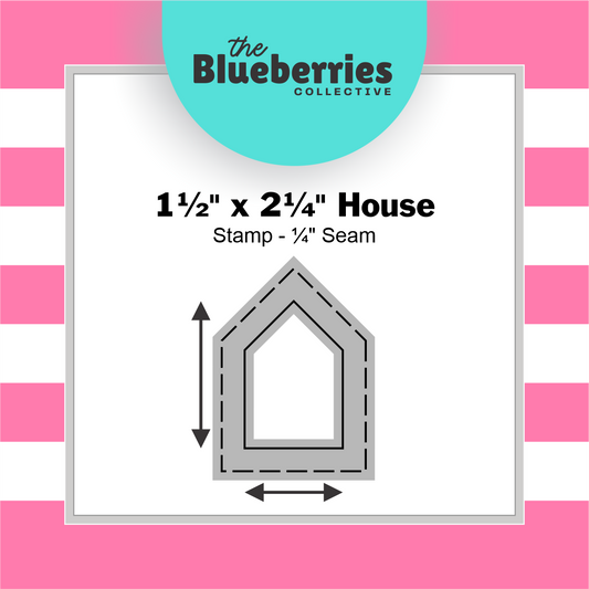 Patchwork stamp - 1½" x 2¼" House Stamp - ¼" Seam
