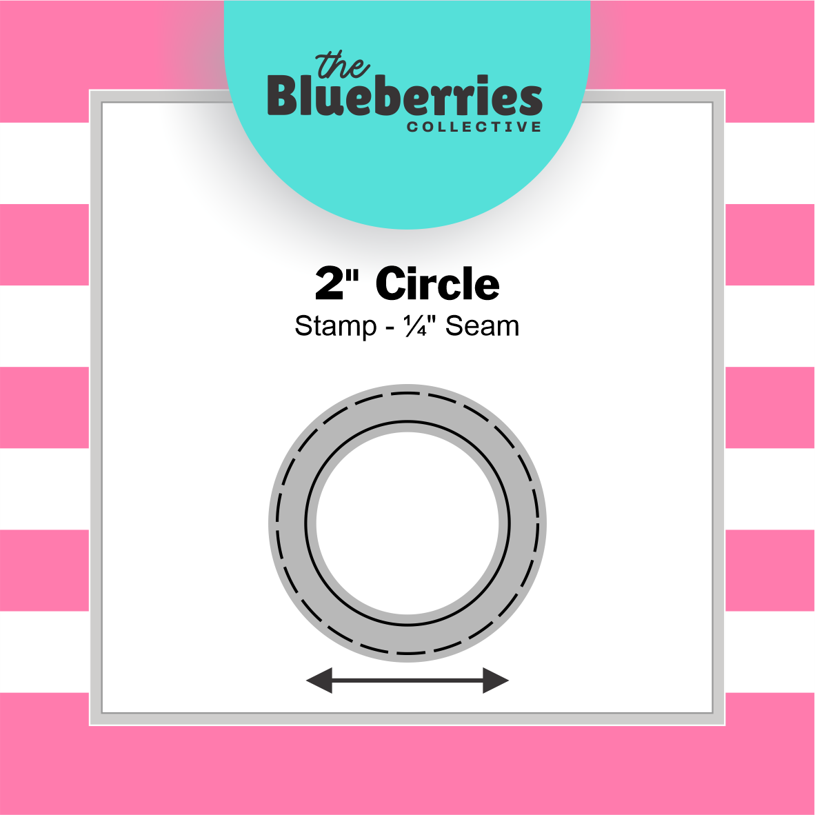 Patchwork stamp - 2" Circle Stamp - ¼" Seam