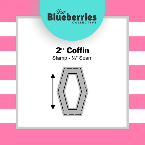 Patchwork stamp - 2" Coffin Stamp - ¼" Seam