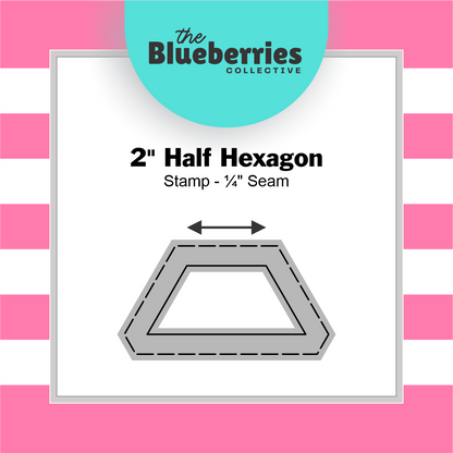 Patchwork Stamp – 2" Half Hexagon