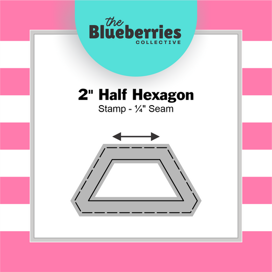 Patchwork Stamp – 2" Half Hexagon