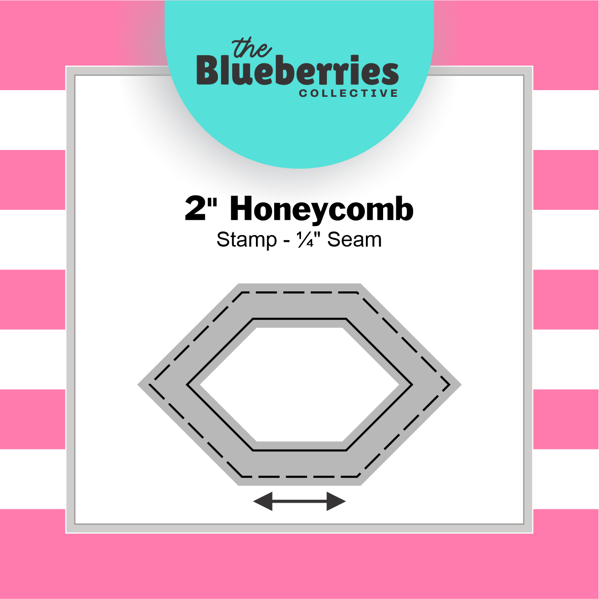 Patchwork stamp - 2" Honeycomb Stamp - ¼" Seam
