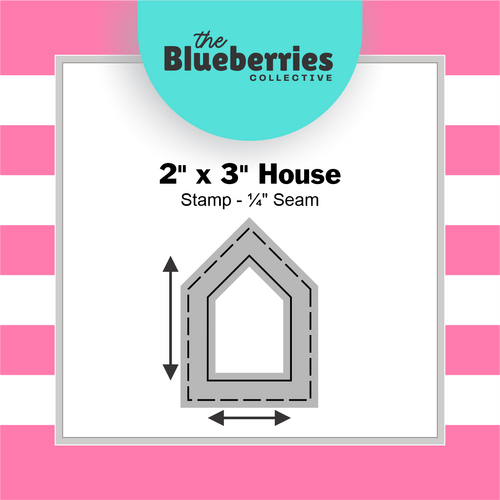 Patchwork stamp - 2" x 3" House Stamp - ¼" Seam