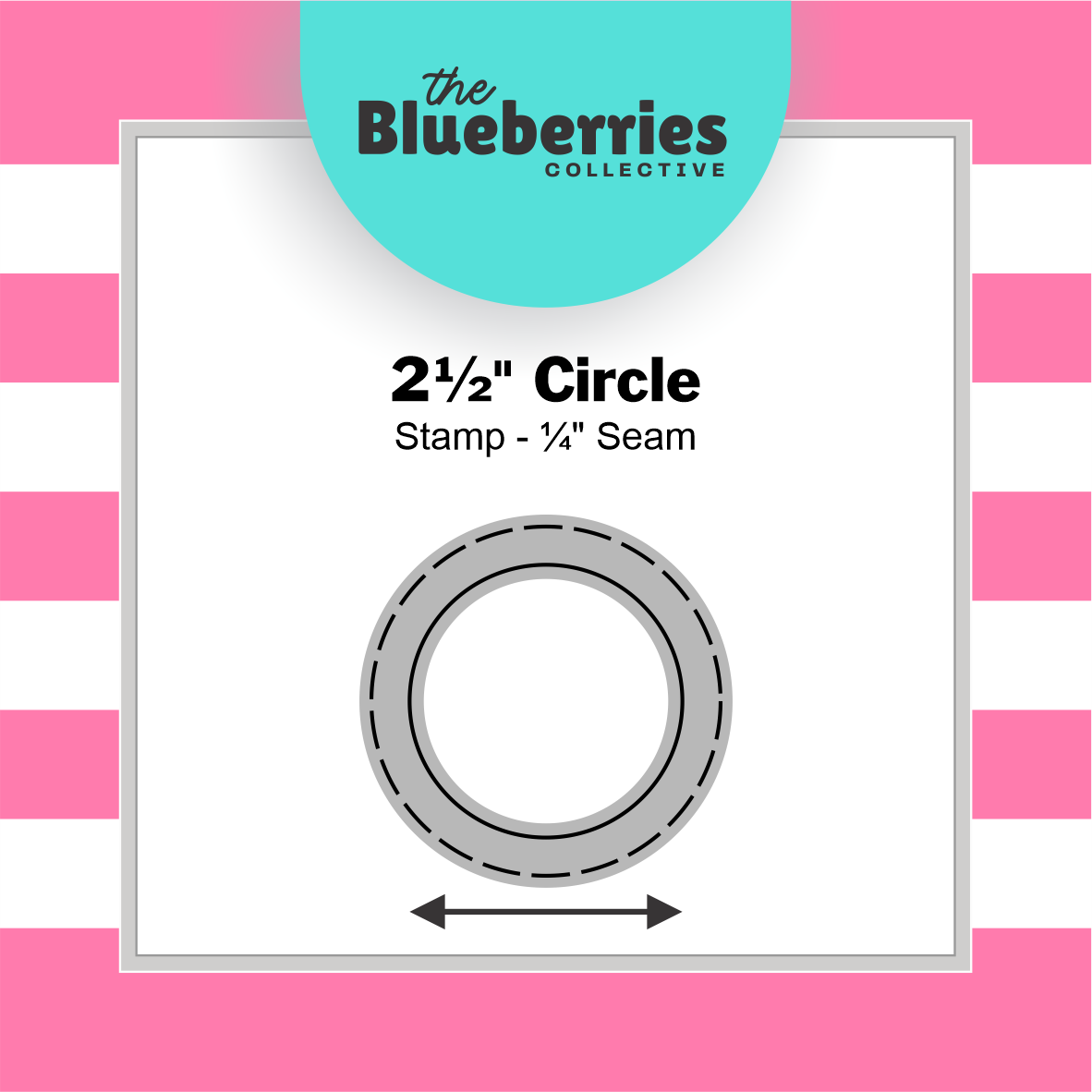 Patchwork stamp - 2½"  Circle Stamp - ¼" Seam