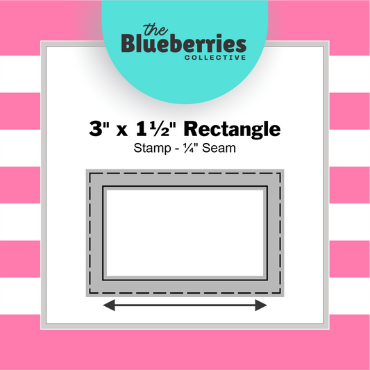 Patchwork stamp - 3" x 1½" Rectangle Stamp - ¼" Seam
