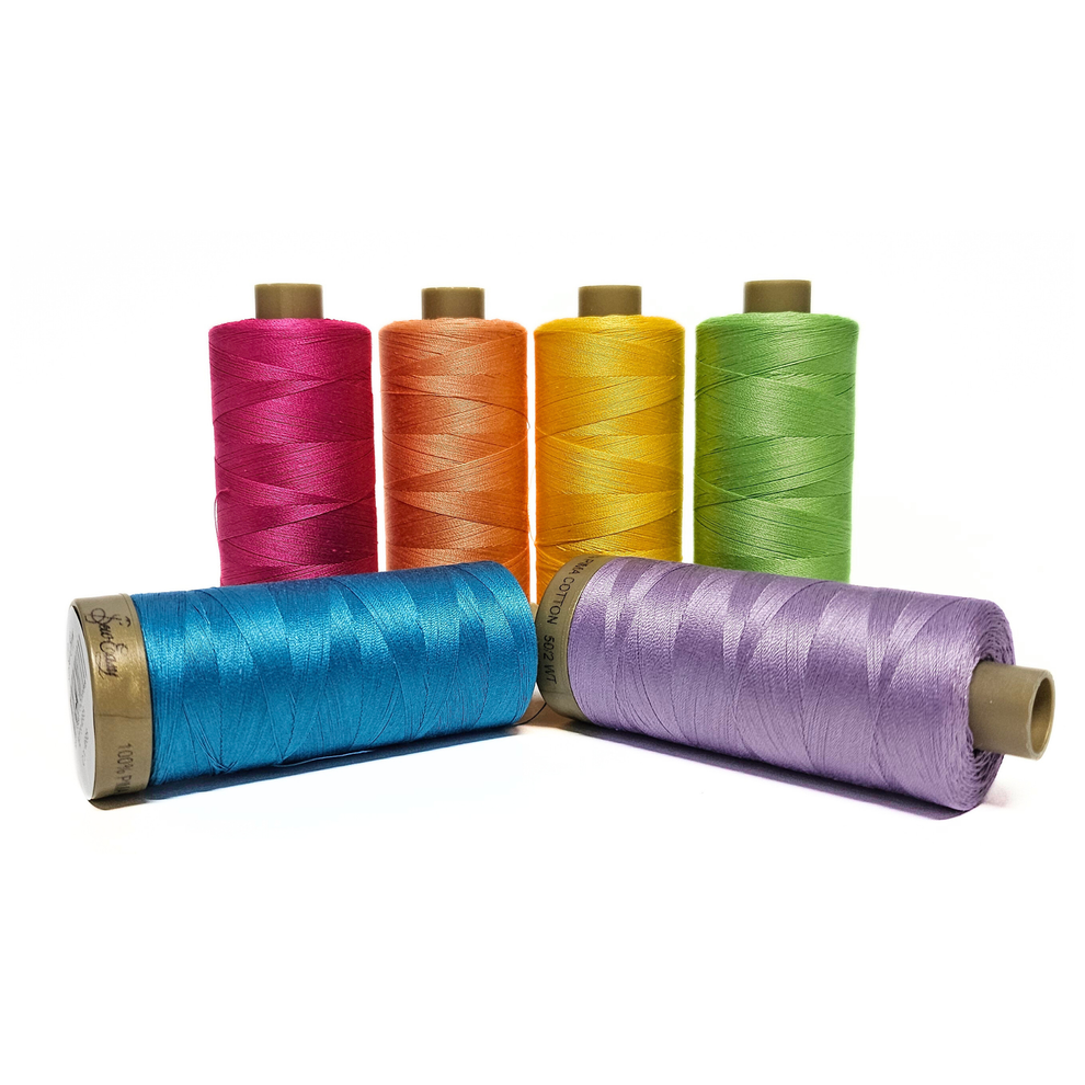 Mixed Sewing Thread Sew Easy Fine Quilting Thread Collection – 6 Pack (Mixed Solids ...