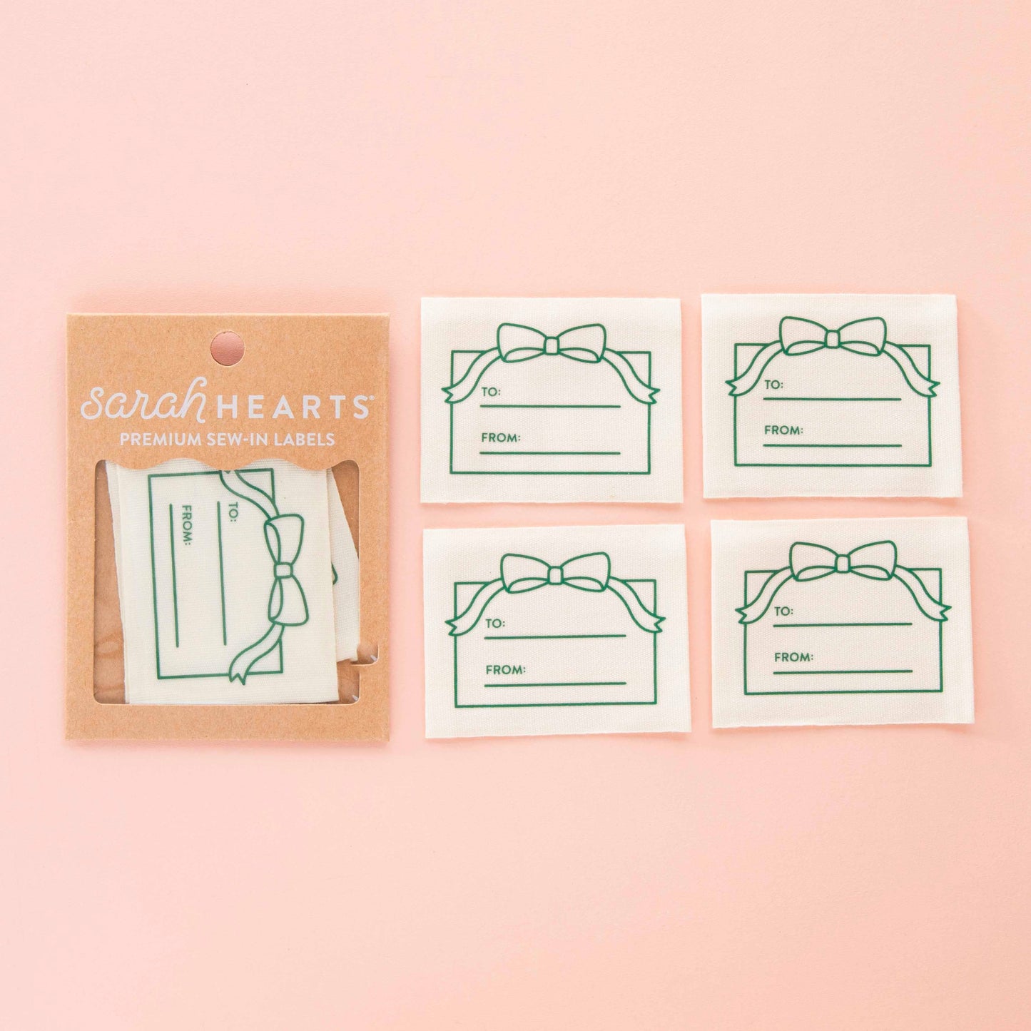 To: From: Gift Organic Cotton Write In Woven Sew-In Labels by Sarah Hearts (4pk)
