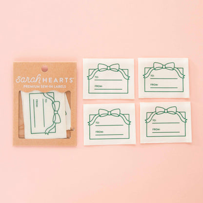 To: From: Gift Organic Cotton Write In Woven Sew-In Labels by Sarah Hearts (4pk)