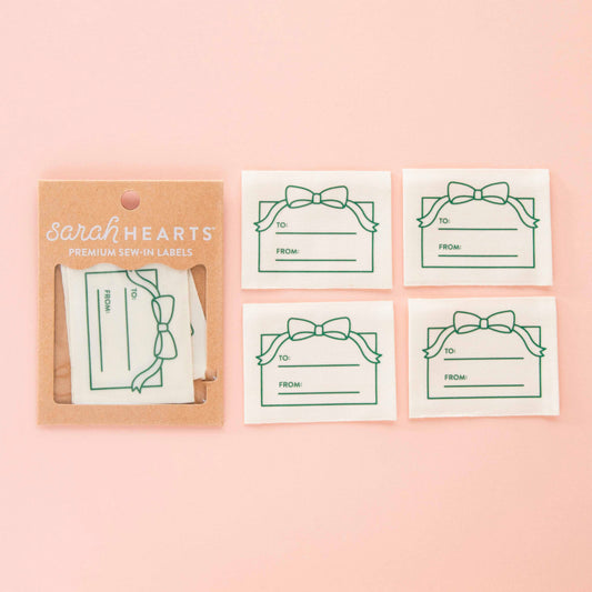 To: From: Gift Organic Cotton Write In Woven Sew-In Labels by Sarah Hearts (4pk)