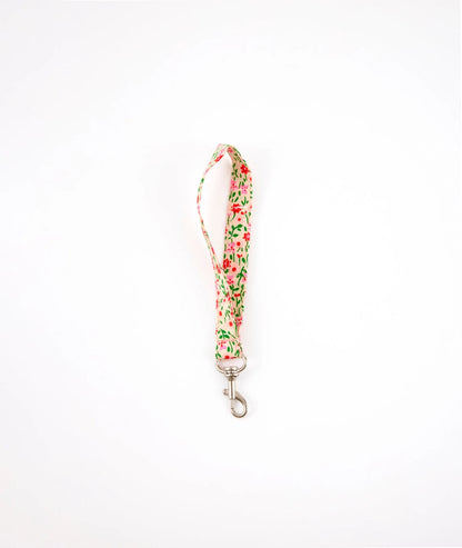 Petit Pan Wristlet Keychain, Flower Power Pink