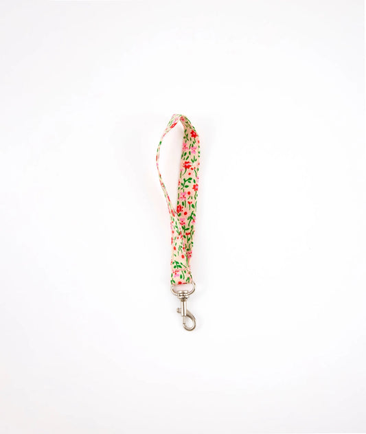 Petit Pan Wristlet Keychain, Flower Power Pink
