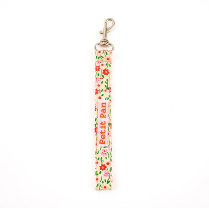 Petit Pan Wristlet Keychain, Flower Power Pink