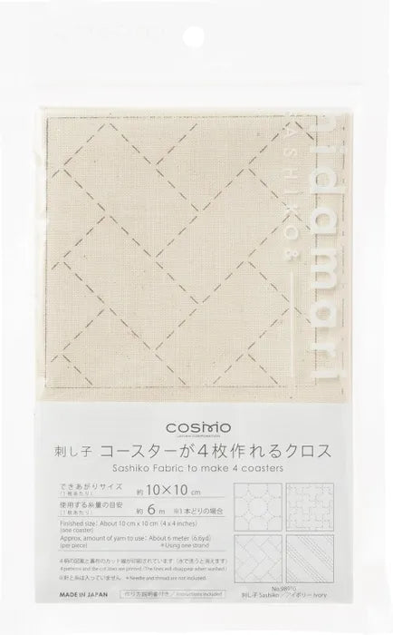Cosmo Hidamari Sashiko Coaster Kit – Natural (LC98910)