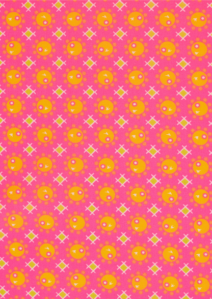 Petit Pan Pamplemousse Cotton Coupon, Pink (50 x 70cm)